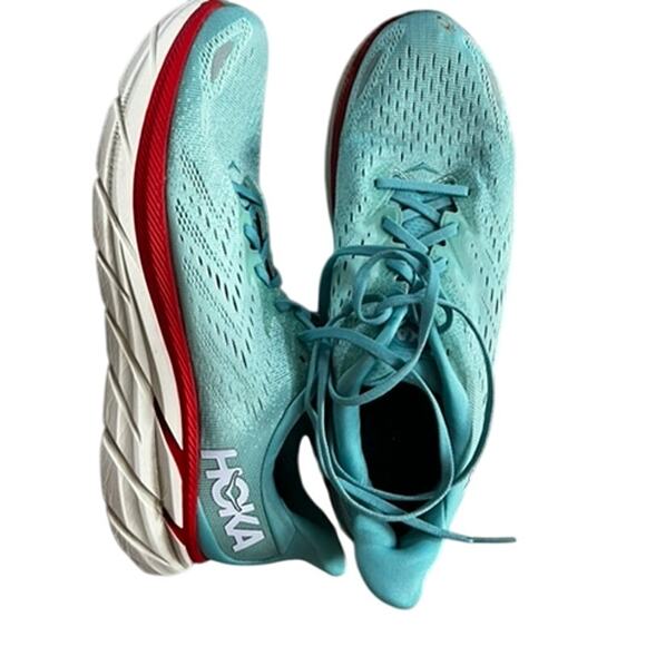 Hoka One One Womens Clifton 8 light blue running shoe size 11B - Picture 1 of 11